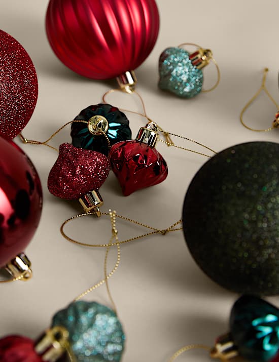 80 Pack Mix Shatterproof Baubles