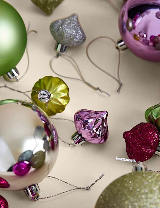 80 Pack Mix Shatterproof Baubles