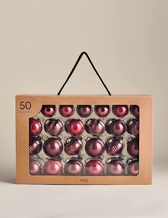 50 Pack Glass Baubles