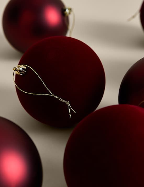 10 Pack Flocked Oversized Shatterproof Baubles