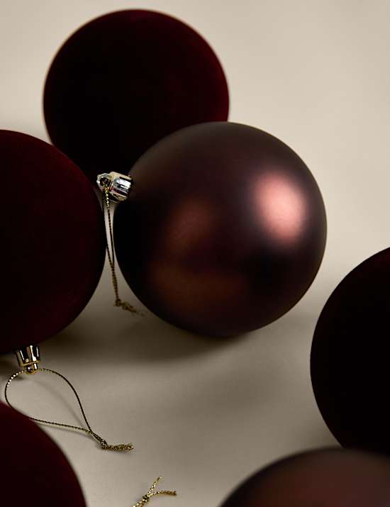 10 Pack Flocked Oversized Shatterproof Baubles