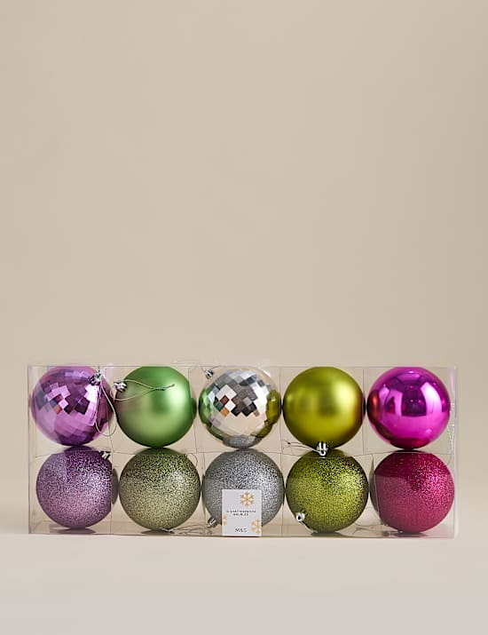 10 Pack Oversized Shatterproof Baubles