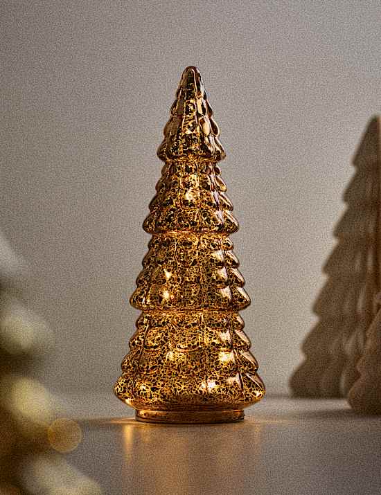 Light Up Glass Bronze Tree Room Decoration