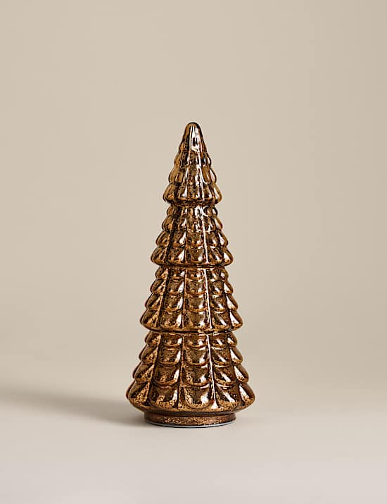 Light Up Glass Bronze Tree Room Decoration