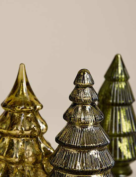 Lot de 3 d&eacute;corations lumineuses petit sapin