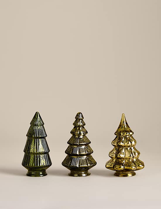 Lot de 3 d&eacute;corations lumineuses petit sapin