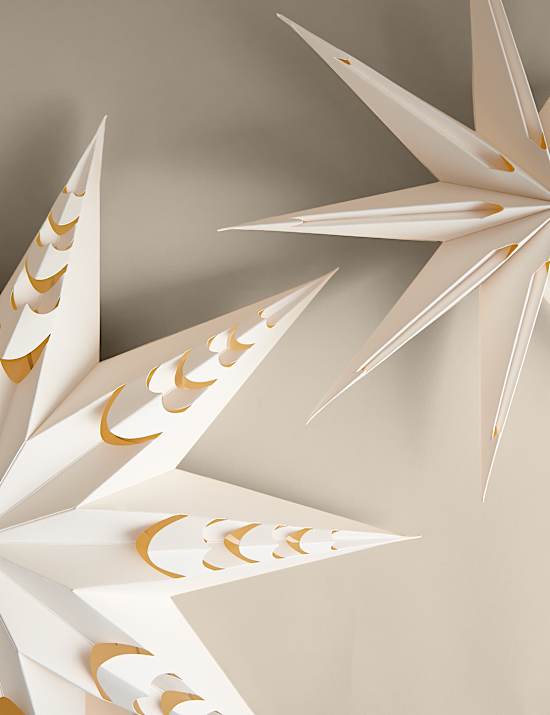2 Pack Paper Cut-Out Hanging Star Decorations
