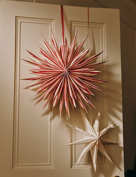 2 Pack Paper Cut-Out Hanging Star Decorations