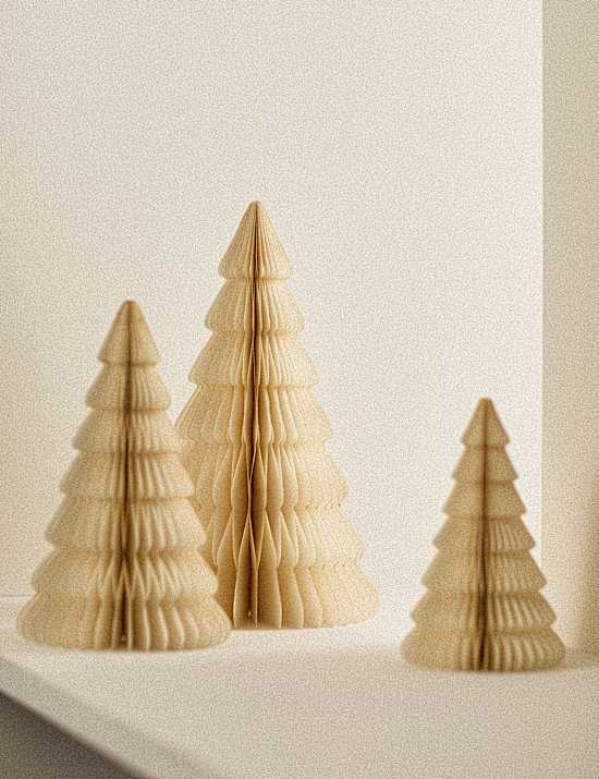 3 Pack Paper Tree Decorations