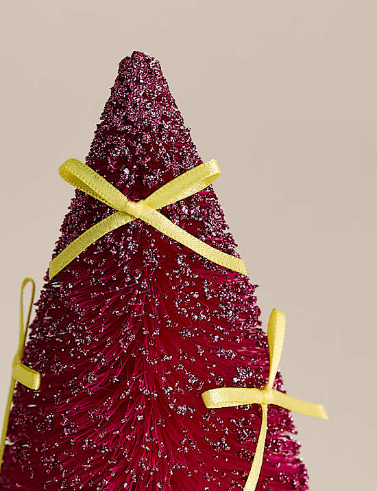 Lot de 3 d&eacute;corations multicolores pour sapin orn&eacute;es d'un noeud