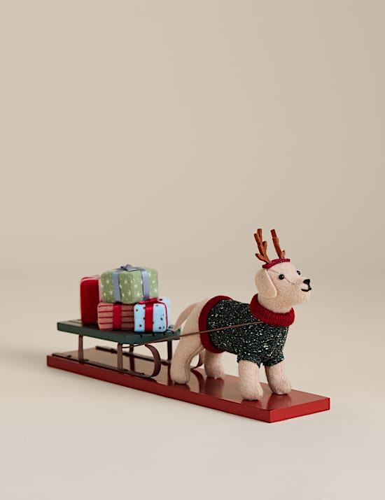 Felt Labrador Gifts Sleigh Decoration