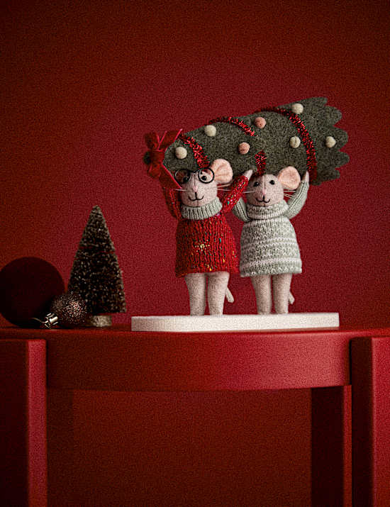 Felt Mouse and Tree Room Decoration