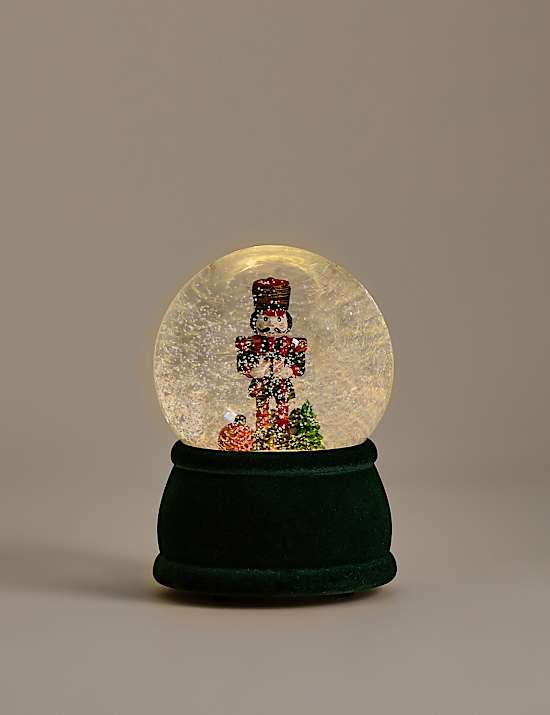 Light Up Nutcracker Snow Globe