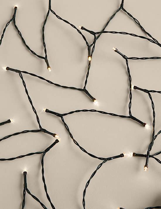 100 נורות LED בצבע לבן חם, עם סוללות