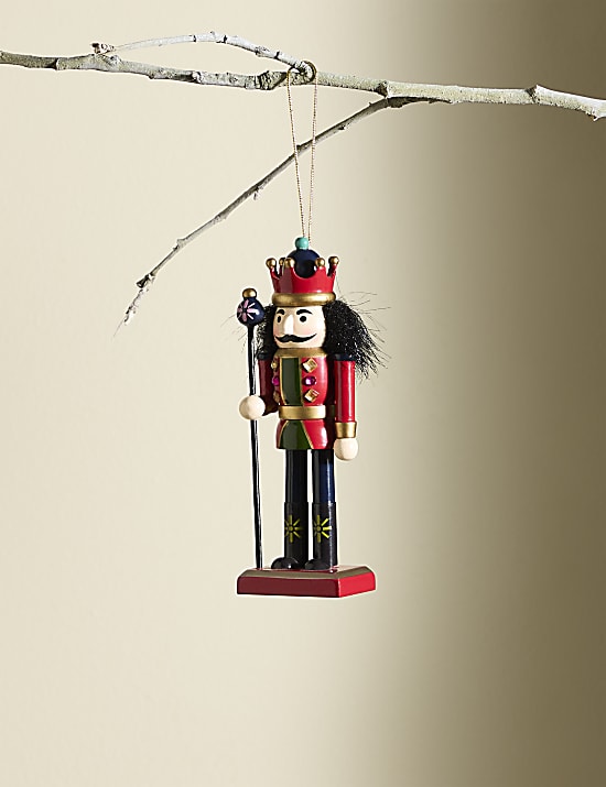 Houten hangende kerstversiering, notenkraker