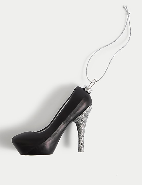 קישוט תלייה מזכוכית בצורת נעל עקב סטילטו