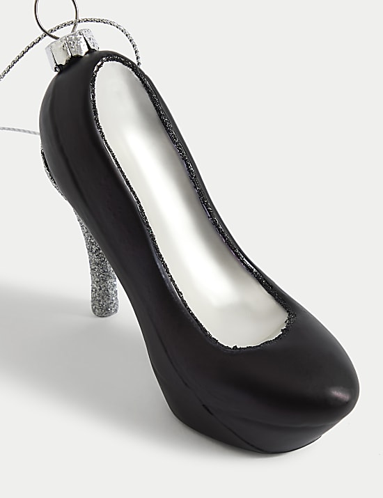 קישוט תלייה מזכוכית בצורת נעל עקב סטילטו