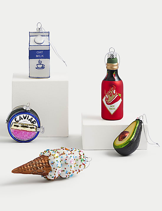 Γυάλινο κρεμαστό διακοσμημένο στολίδι παγωτού