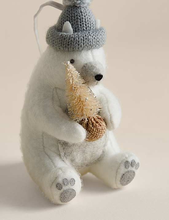 Felt Hanging Polar Bear Decoration