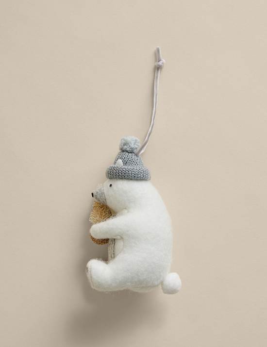 Felt Hanging Polar Bear Decoration
