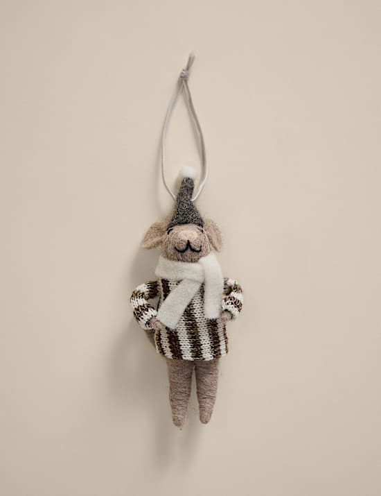 Τσόχινο κρεμαστό στολίδι ποντίκι