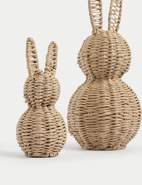 2pk Raffia Bunny Decorations