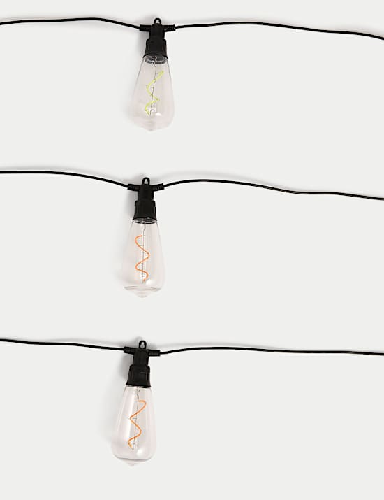 10 Muticoloured LED Mains Neon Festoon Lights