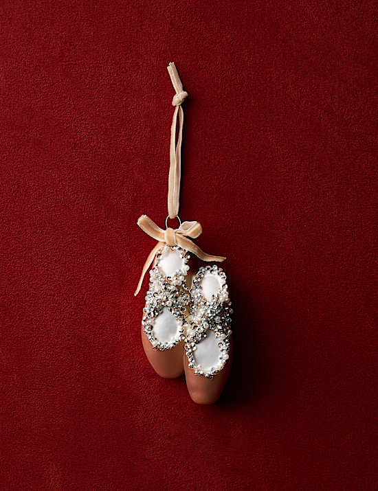 Glass Hanging Ballet Slippers Decoration