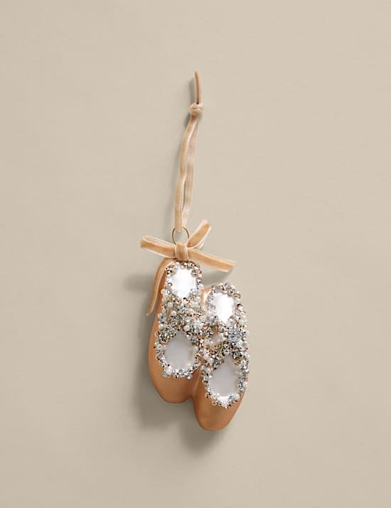 Glass Hanging Ballet Slippers Decoration