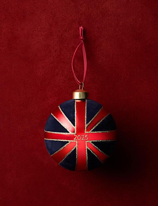 Union Flag Glass Hanging Decoration
