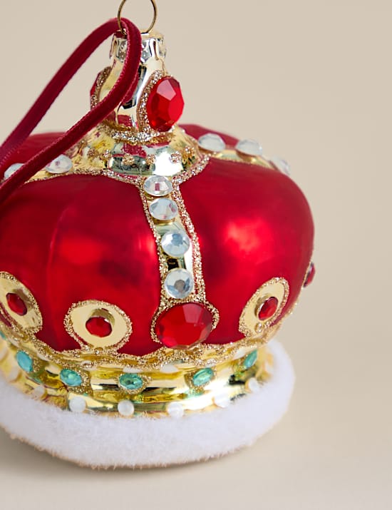 Γυάλινο κρεμαστό στολίδι κορώνα