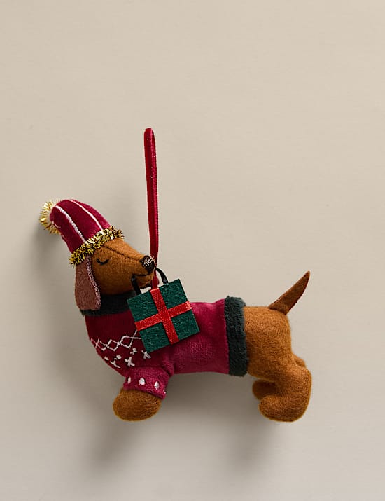 Felt Hanging Sausage Dog Decoration