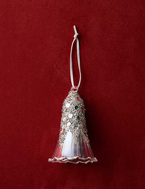 Glass Hanging Embellished Tulip Decoration