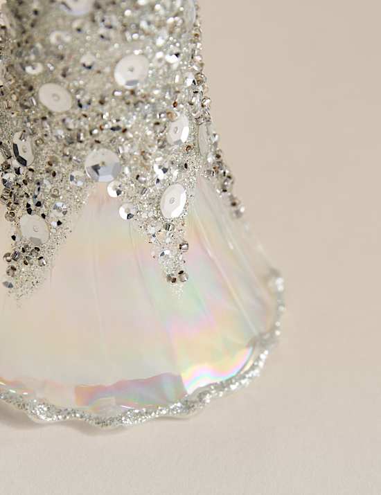 Glass Hanging Embellished Tulip Decoration