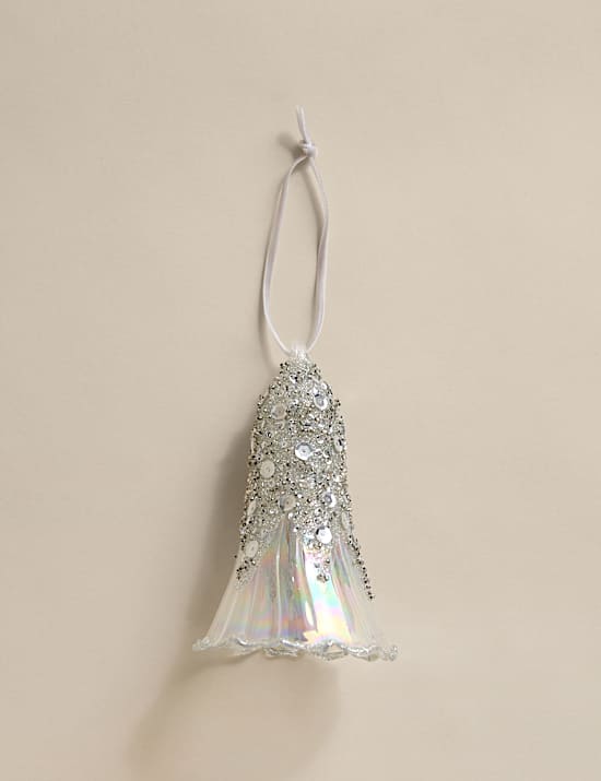 Glass Hanging Embellished Tulip Decoration