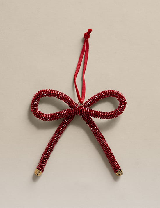 Hanging Beaded Bow Decoration