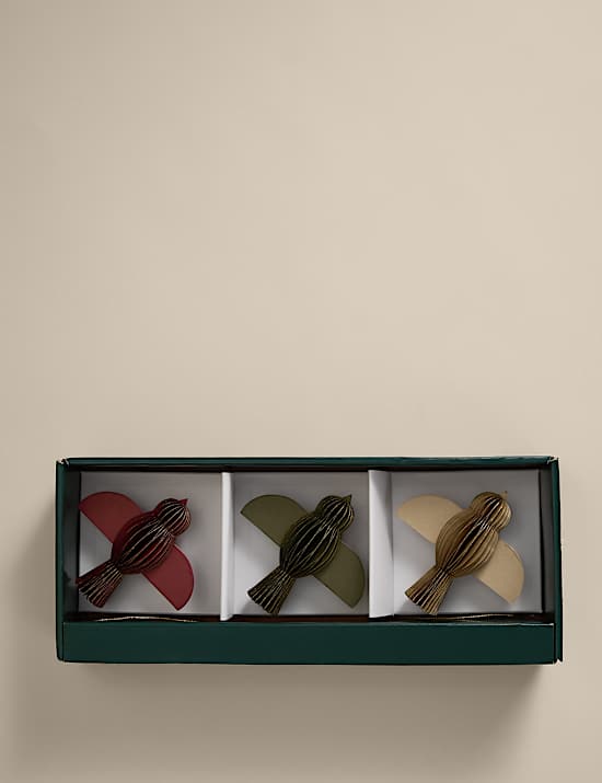 3pk Hanging Paper Bird Decorations