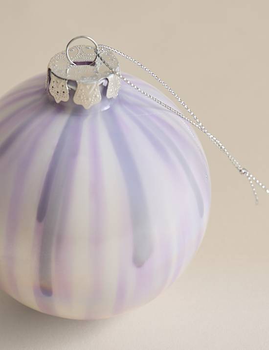 כדור קישוט זוהר מזכוכית בדוגמת שיש