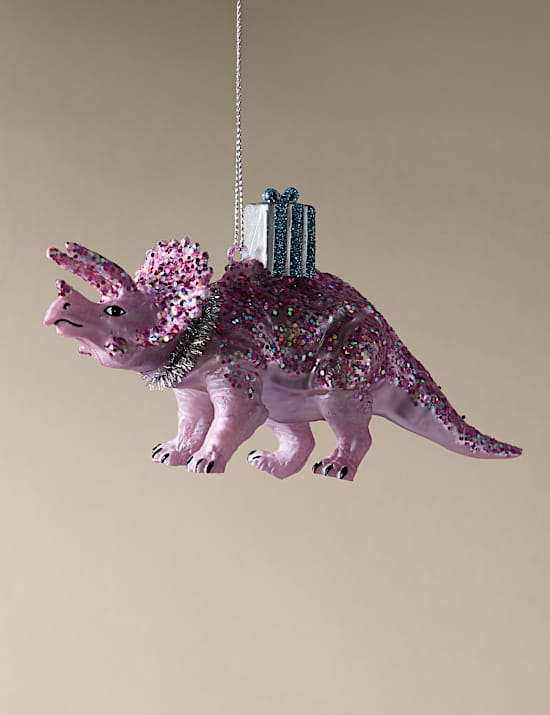 Décoration en verre à motif dinosaure couleur pastel à suspendre