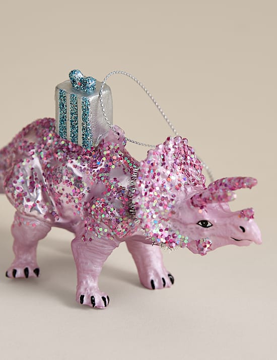 Décoration en verre à motif dinosaure couleur pastel à suspendre