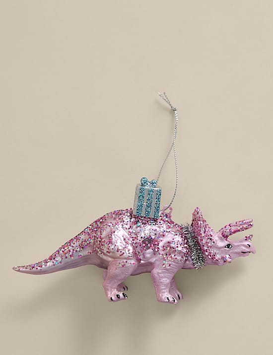 Décoration en verre à motif dinosaure couleur pastel à suspendre