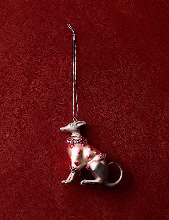 Greyhound Glass Hanging Decoration