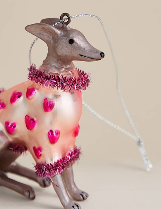 Greyhound Glass Hanging Decoration