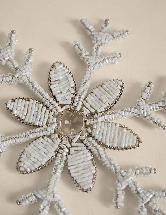 Hanging Beaded Snowflake Decoration