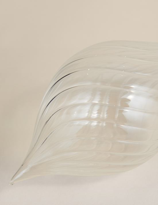 Glass Hanging Ridged Decoration