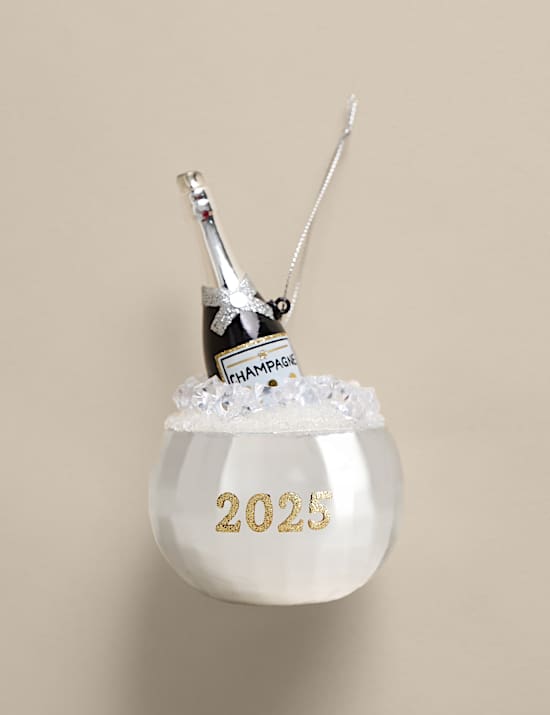 Γυάλινο κρεμαστό στολίδι ντίσκο σαμπάνια