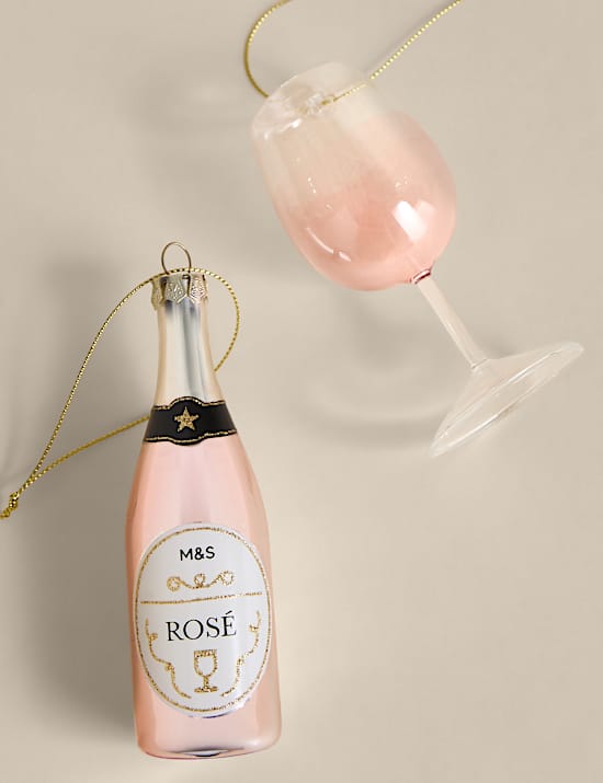 2pk Hanging Ros&eacute; Wine Decorations