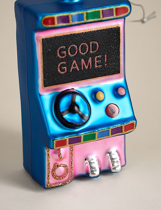 Adorno colgante de cristal con diseño de juego retro