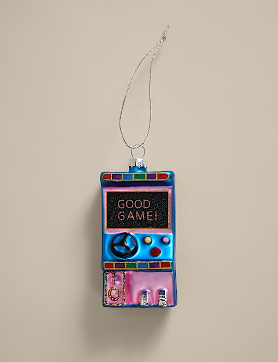 Adorno colgante de cristal con diseño de juego retro