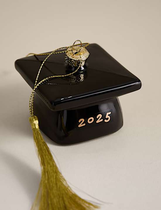 Glass Hanging Graduation Hat Decoration